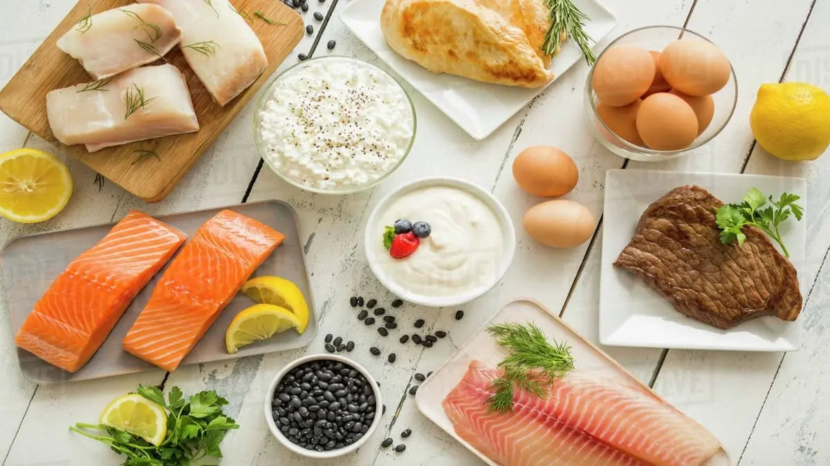 Eggs, fish, chicken and meat